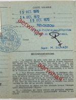 DDR Reisepass Dienstvisa + Aufenthaltskarte, Ausbilder in Algerien Tadmaït 1969