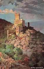 Burg Sooneck Niederheimbach Rheinland-Pfalz Tucks-Postkarte AK
