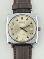 Herren Armbanduhr Glashütte Spezimatic Quadratisch mit Datumsanzeige Made in GDR