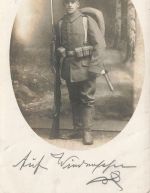 Fotokarte 1.WK Deutscher Soldat Pickelhaube Sachsen Döbeln in Frankreich