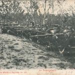 AK 1.WK Feuergefecht Füsilier Regiment 108 Dresden 1909 gelaufen Patriotika