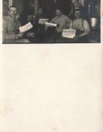 Fotokarte 1.WK Deutsche Soldaten Zeitung lesen Leipziger Volkszeitung im Bunker