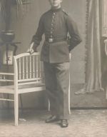 Fotokarte 1.WK Portrait deutscher Soldat Schulterklappe 166 in Bitsch