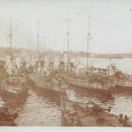Foto 1.WK deutsche Tropedoboote im Hafen Libau Kurland
