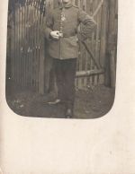 Foto 1.WK Portrait deutscher Soldat 12./105. nach EK-2 Verleihung