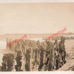 Deutscher Soldaten am Strand von Cherbourg Frankreich