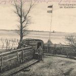 Fotokarte 1.WK Soldat Verteidigungsschanze im Rockitno-Sumpf bei Minsk