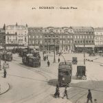 AK Roubaix Grande Place Straßenbahn Frankreich 1914 ungelaufen Postkarte
