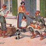 AK 1.WK Wir Barbaren Geteilte Freude Soldaten Frau 1916 gelaufen Patriotika