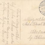 AK 1.WK Spruchkarte In Treue Fest Reichsfahne 1915 gelaufen Patriotika Postkarte