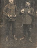 Fotokarte 1.WK Soldaten mit Pfeife Schießplatz Hagenau