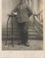 Fotokarte 1.WK Portrait deutscher Soldat nach EK-2 Verleiung