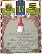 AK 1.WK Regimentskarte Sachsen Infanterie-Regiment 107 1904 Patriotika Postkarte