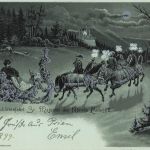 AK 1.WK Schlittenfahrt König Ludwig II. 1899 gelaufen Mondscheinkarte Litho