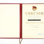 DDR Urkunde Ehrennadel Deutsch sowjetische Freundschaft in Gold 1984