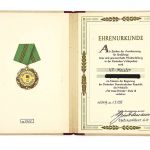 DDR Urkunde Volkspolizei treue dienste Stufe III 1955 VP-Meister