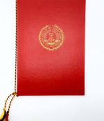 DDR NVA Urkunde Verdienstmedaille der NVA Gold 1986 Oberstleutnant