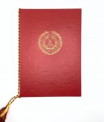 DDR NVA Urkunde Medaille der Waffenbrüderschaft 1984 Oberstleutnant