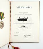 DDR NVA Urkunde treue Dienste in der NVA Silber 1973 Oberleutnant