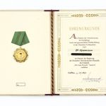DDR DVP Urkunde Volkspolizei treue dienste Stufe III 1955 VP-Kommissar