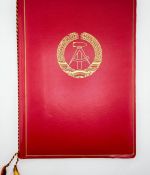 DDR Nationale Front Urkunde für NAW Aufbaunadel Gold 1959