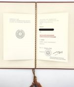 DDR NVA Urkunde Medaille für treue Dienste in der NVA Gold 1988 Major