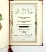 DDR NVA Urkunde Medaille für treue Dienste in der NVA Bronze 1.3.1957 Leutnant