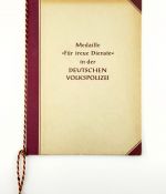 DDR Medaille Volkspolizei Treue Dienste Stufe III, Urkunde Meister 1955