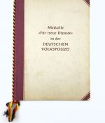 DDR DVP Urkunde Volkspolizei treue dienste Stufe III 1955 VP-Hauptwachmeister