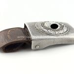 Wehrmacht Heer Koppelschloss Wilhelm Binder Aluminium Ausführung mit Lederzunge