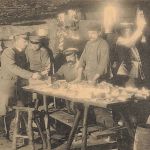 AK 1.WK Höhlenstellung Unterirdische Küche mit Fleischportion Patriotika