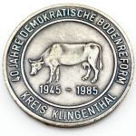 DDR Medaille 40 Jahre Bodenreform Kreis Klingenthal