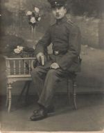 Foto AK 1.WK Portrait Soldat Schulterklappe 69 Trier