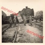 Deutscher Lokführer an entgleister Dampflok Radom Polen