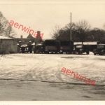 Deutscher LKW Garagenhof in Saint-Aubin-d'Aubigne Frankreich