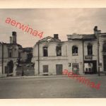 Zerstörte polnische Häuser auf Marktplatz Stadt in Polen