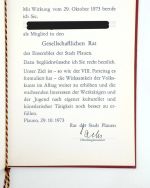 DDR Berufungs-Urkunde Gesellschaftlicher Rat Plauen 1973