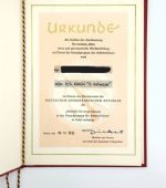 DDR MdI Urkunde Medaille treue dienste Kampfgruppen Gold 1973 MB III RA-10