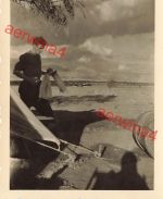 Deutscher Soldat am Zeltlager in Rodos Griechenland