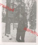 Deutscher Soldat auf der Feldwache Russenwarnschild bei Salla Lappland Finnland