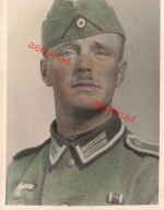 Portrait coloriertes Foto eines deutschen Soldaten Großfoto