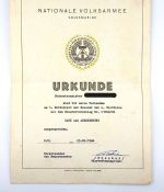 DDR Urkunde Teilnahme 1. Wettstreit 4. Flottille Stabsobermeister 1966