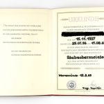 DDR Volksmarine Urkunde Entlassung Stabsobermeister 1968 Warnemünde