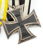 Ordensspange Sachsen Friedrich August Medaille in Bronze und Eisernes Kreuz