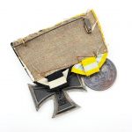 Ordensspange Sachsen Friedrich August Medaille in Bronze und Eisernes Kreuz