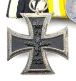 Ordensspange Sachsen Friedrich August Medaille in Bronze und Eisernes Kreuz
