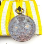 Ordensspange Sachsen Friedrich August Medaille in Bronze und Eisernes Kreuz