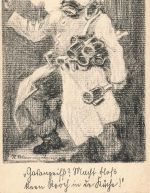 AK 1.WK Gasangriff Macht bloß kaan Roch i da Küche Gasmaskendose Patriotika