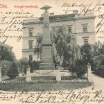 AK Leitmeritz a. Elbe Krieger Denkmal Böhmen 1906 gelaufen Postkarte