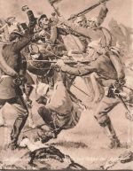 AK 1.WK Eroberung der 1. französischen Fahne bei Lagarde Patriotika Postkarte